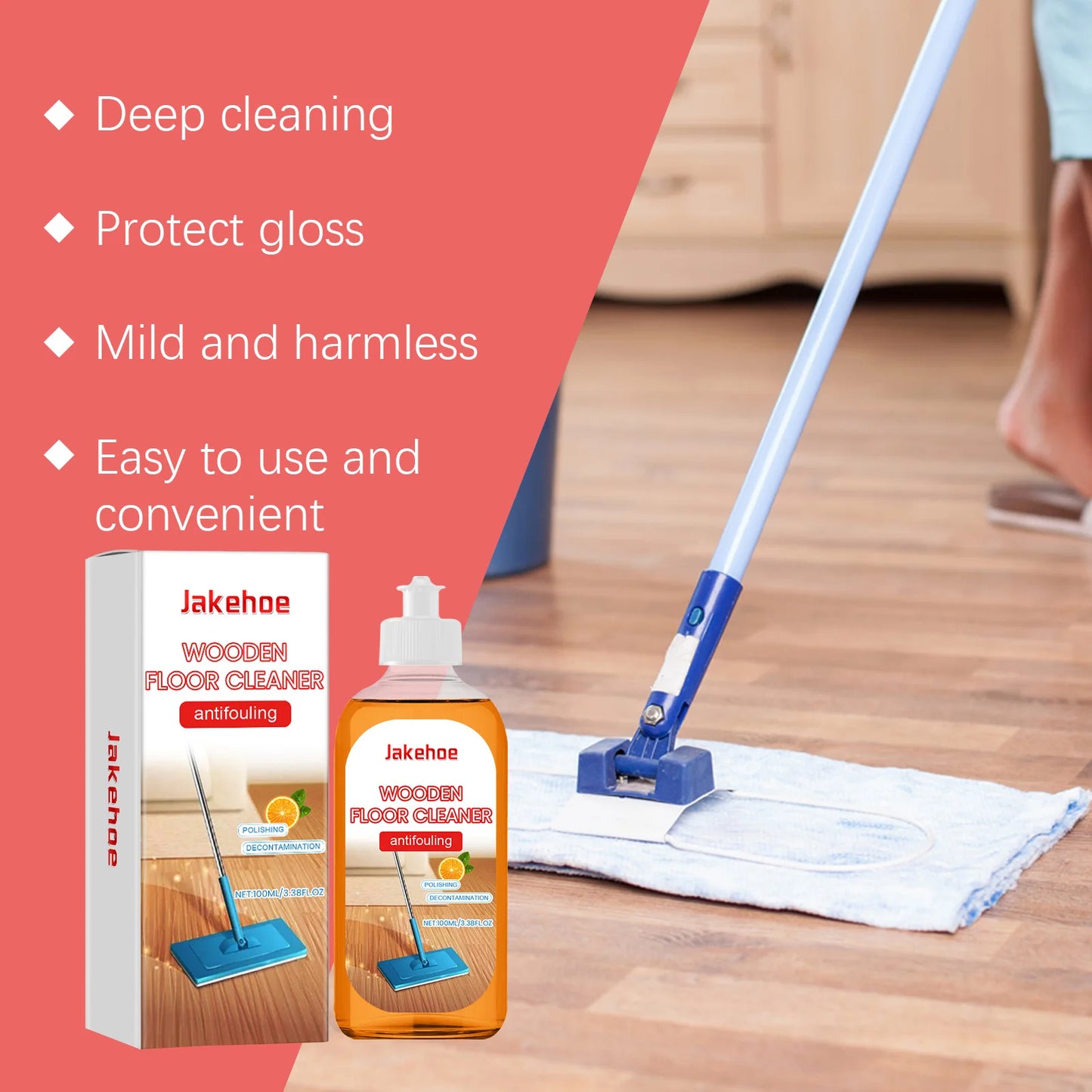 Jakehoe Wood Floor Polish & Cleaner 100ml | Quick-Dry