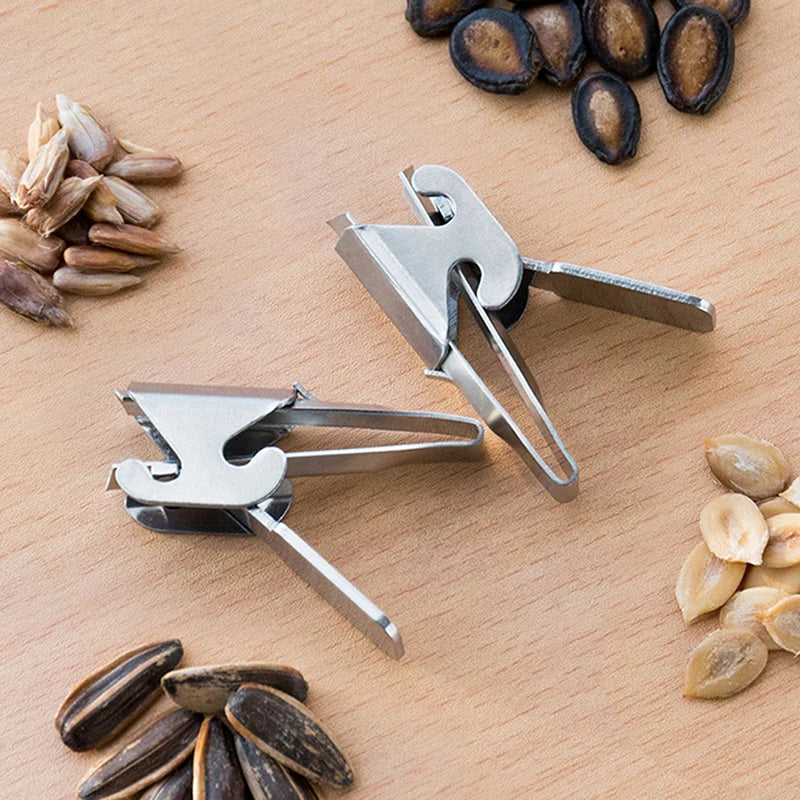 Stainless Steel Seed Peeler & Nut Sheller Tool | Dual Chuck