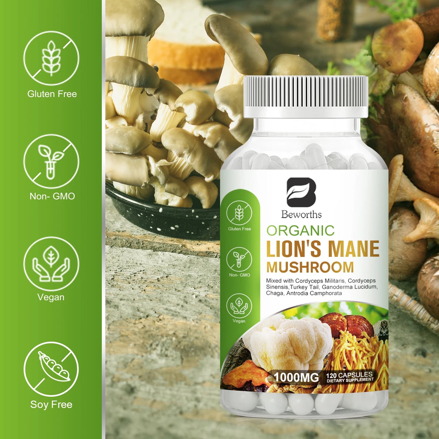 Lion’s Mane & 10-Mushroom Complex – Brain & Immune Support Peaceful Pleasures Health and Wellness