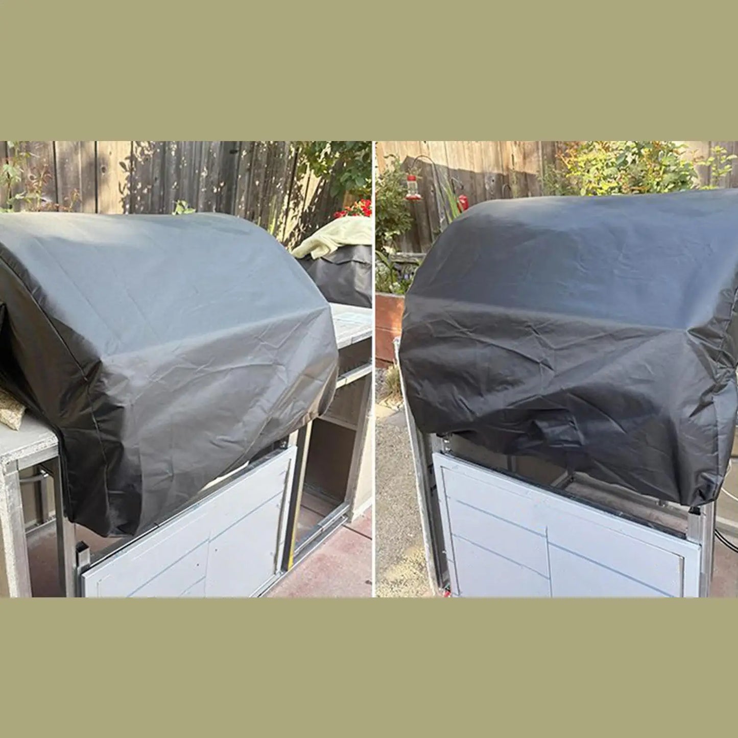 Built in Grill Cover BBQ Grill Top Cover 210D Oxford Fabric Waterproof Barbecue Cookware Protector for Backyard Yard Patio Lawn Peaceful Pleasures Health and Wellness