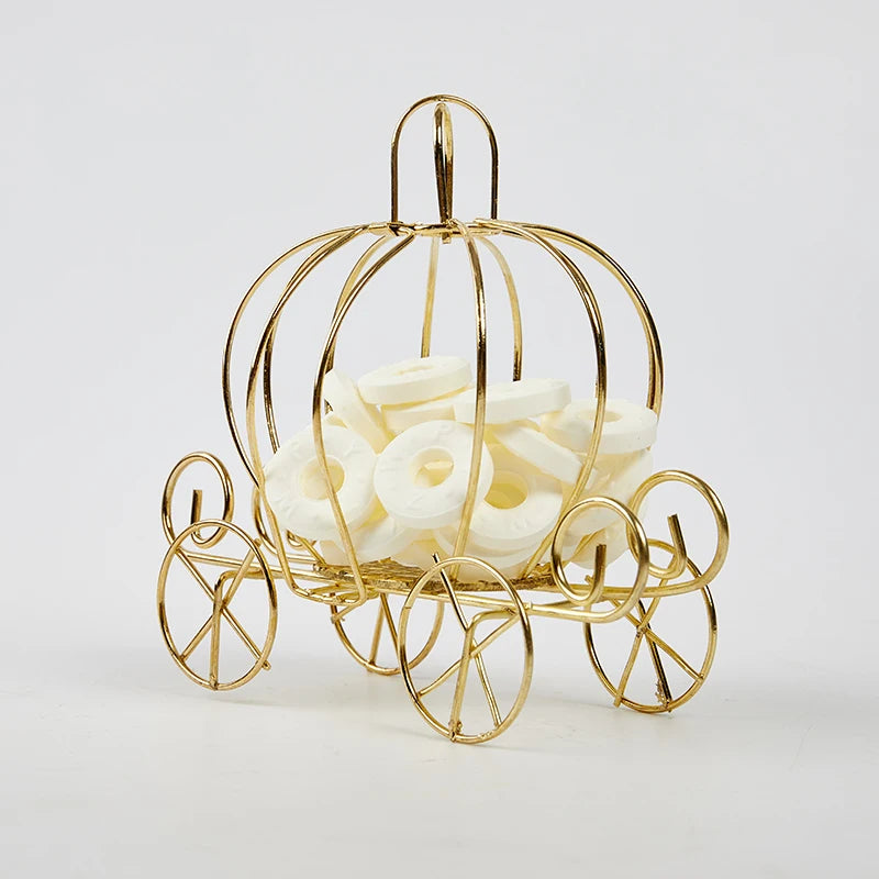Golden Pumpkin Carriage Candy Box – Party Favor & Gift