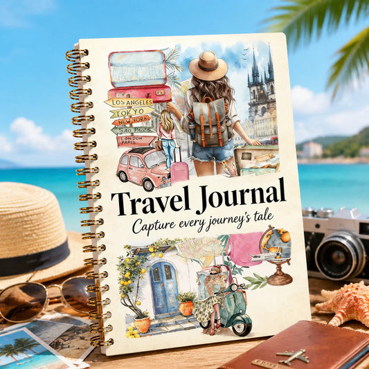 Travel Journal Planner Women A5 Spiral Notebook Trip Planning Budget Peaceful Pleasures Health and Wellness A A5