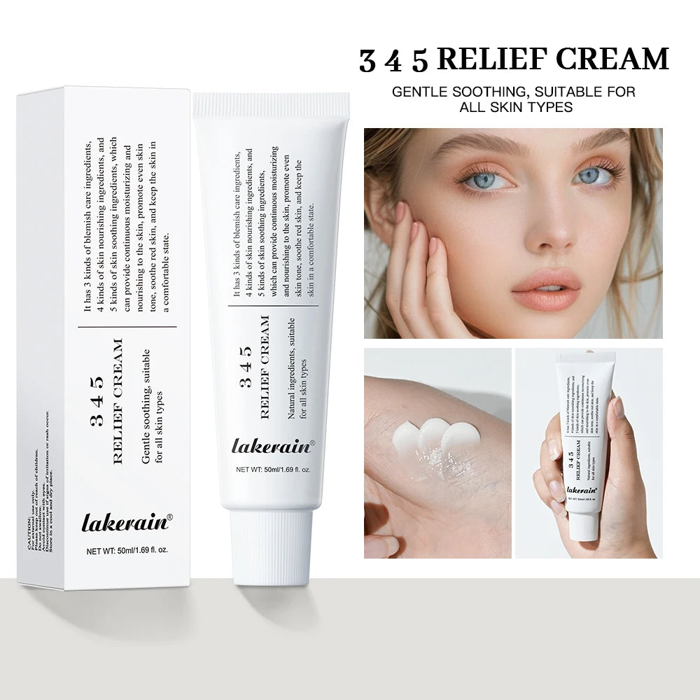 345 Relief Cream Comprehensive solution to skin problems Anti-sugar and antioxidant Brightening skin Improving acne marks Moistu Peaceful Pleasures Health and Wellness black