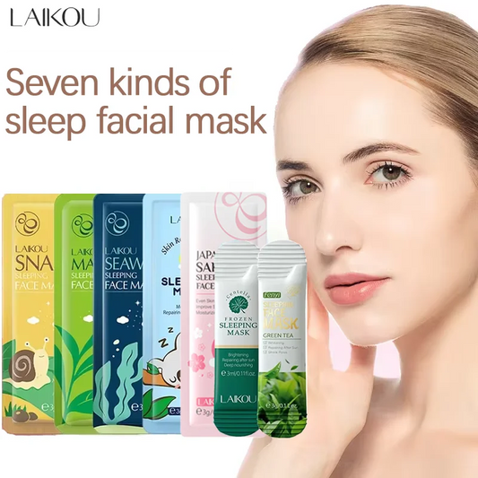 LAIKOU Hydrating Sleeping Face Mask Set 7pcs – Night Skincare Sleeping Face Mask Oasis Select