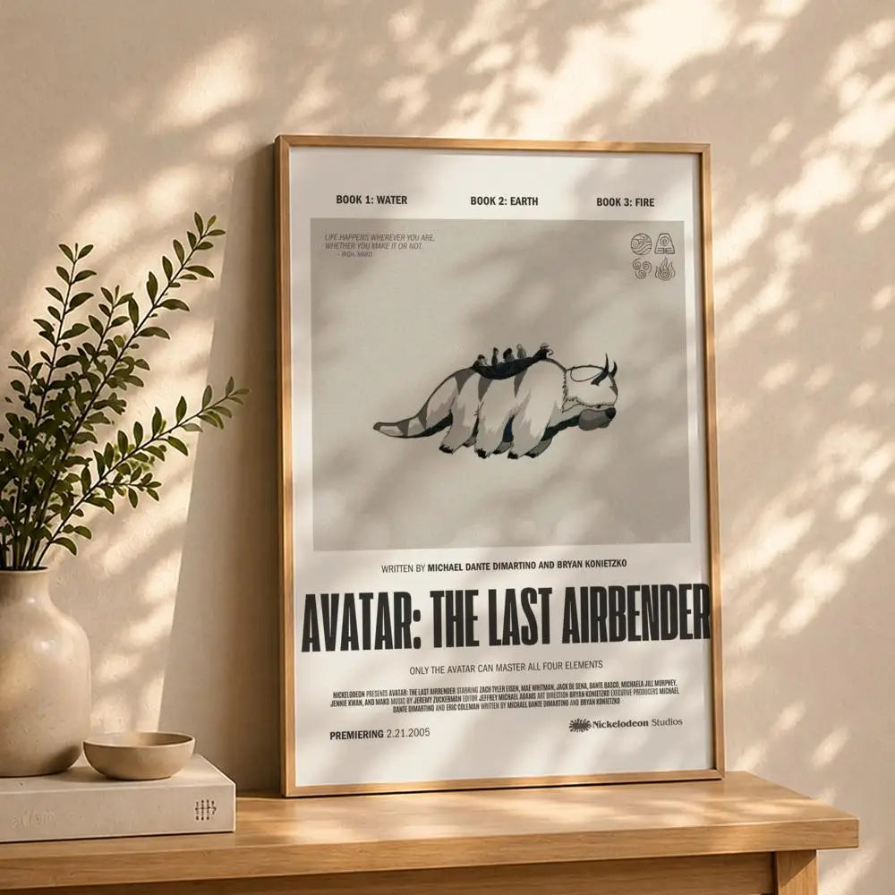 Animation A-Avatar: The Last AirbenderS Poster HD Self Adhesive Waterproof Wall Art Ideal for Home Office Dorm Bedroom Great Peaceful Pleasures Health and Wellness White14 30X40cmNoframe