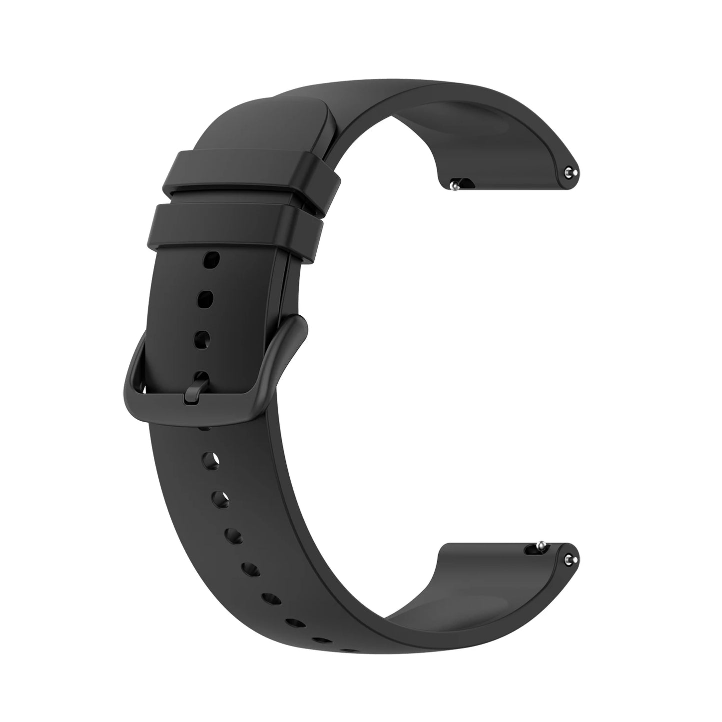 20mm 22mm Silicone Watch Band – Amazfit, Garmin & Samsung Peaceful Pleasures Health and Wellness black 20mm