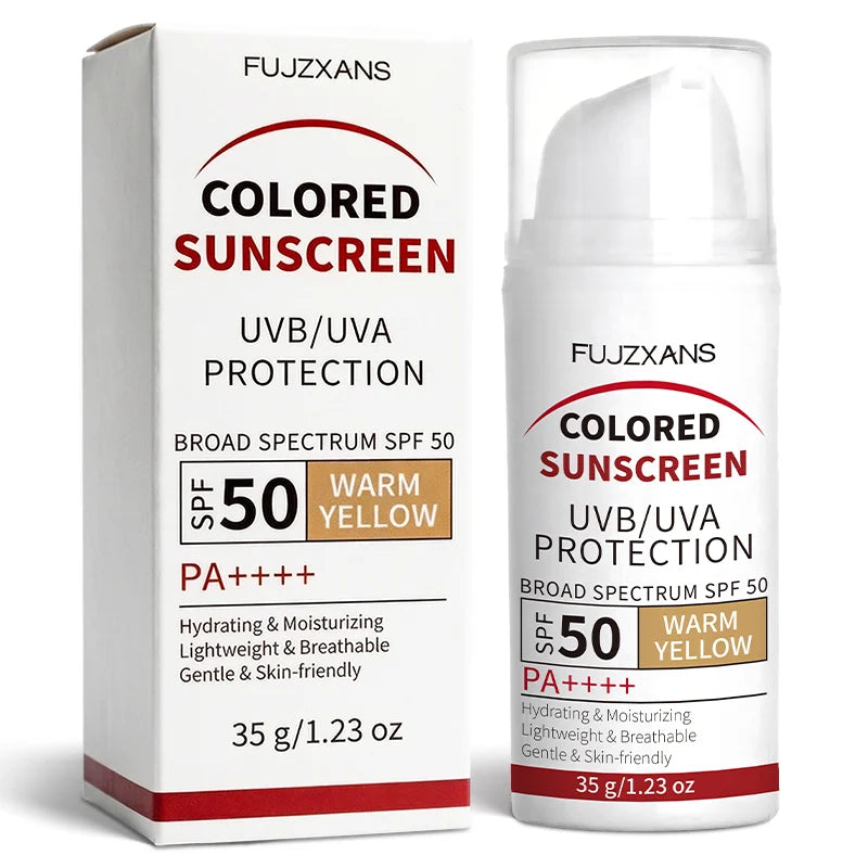 Tinted Sunscreen-Instant Glass Skin Glow BB Cream With SPF 50, Natural Glow,Waterproof, Warm Yellow Tone That Adapts To Skin Peaceful Pleasures Health and Wellness Warm Yellow 35g