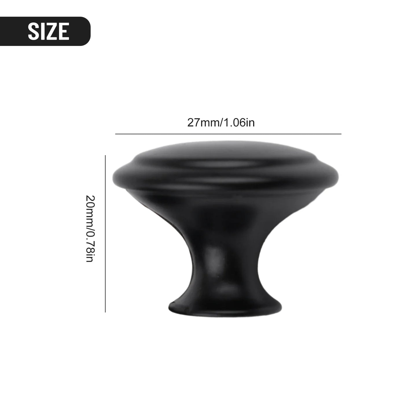 20-Pack Black Metal Cabinet Knobs | Drawer & Door Handles