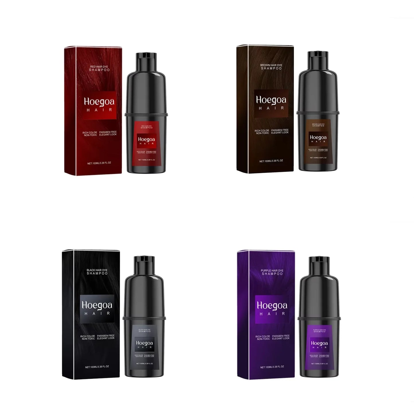 HOEGOA Herbal Hair Dye Shampoo | Color & Nourish in 1 Step