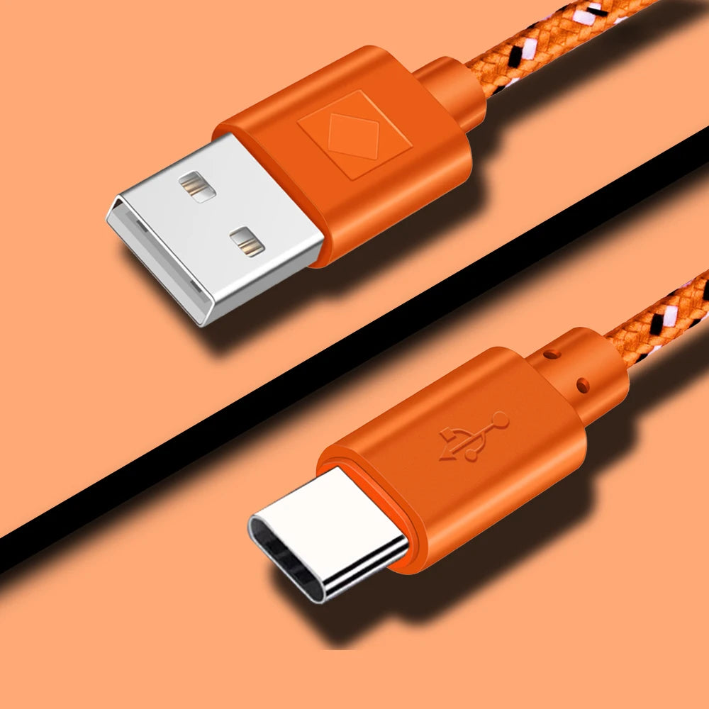 Nylon Braided USB-A to USB-C Fast Charging Cable 2A | 1M–3M
