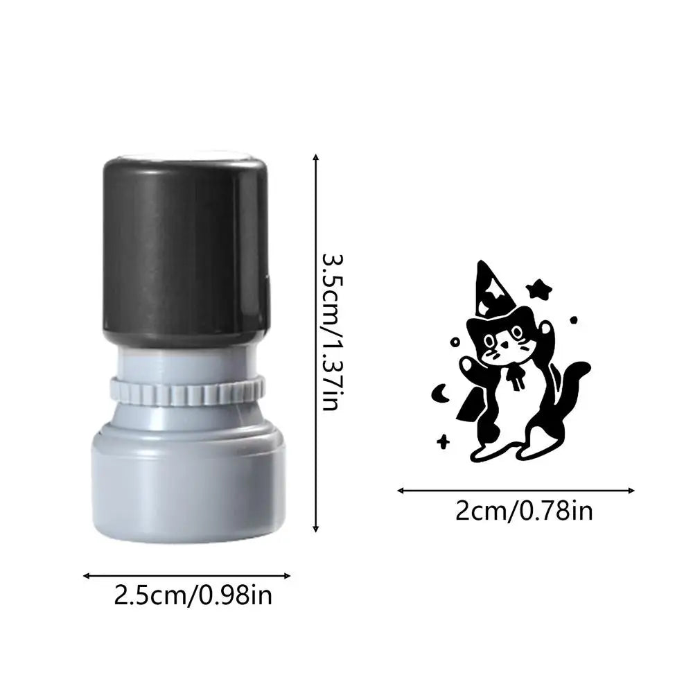 Cat Rubber Stamp – Cute Black Ink DIY Craft Stamp for Journals