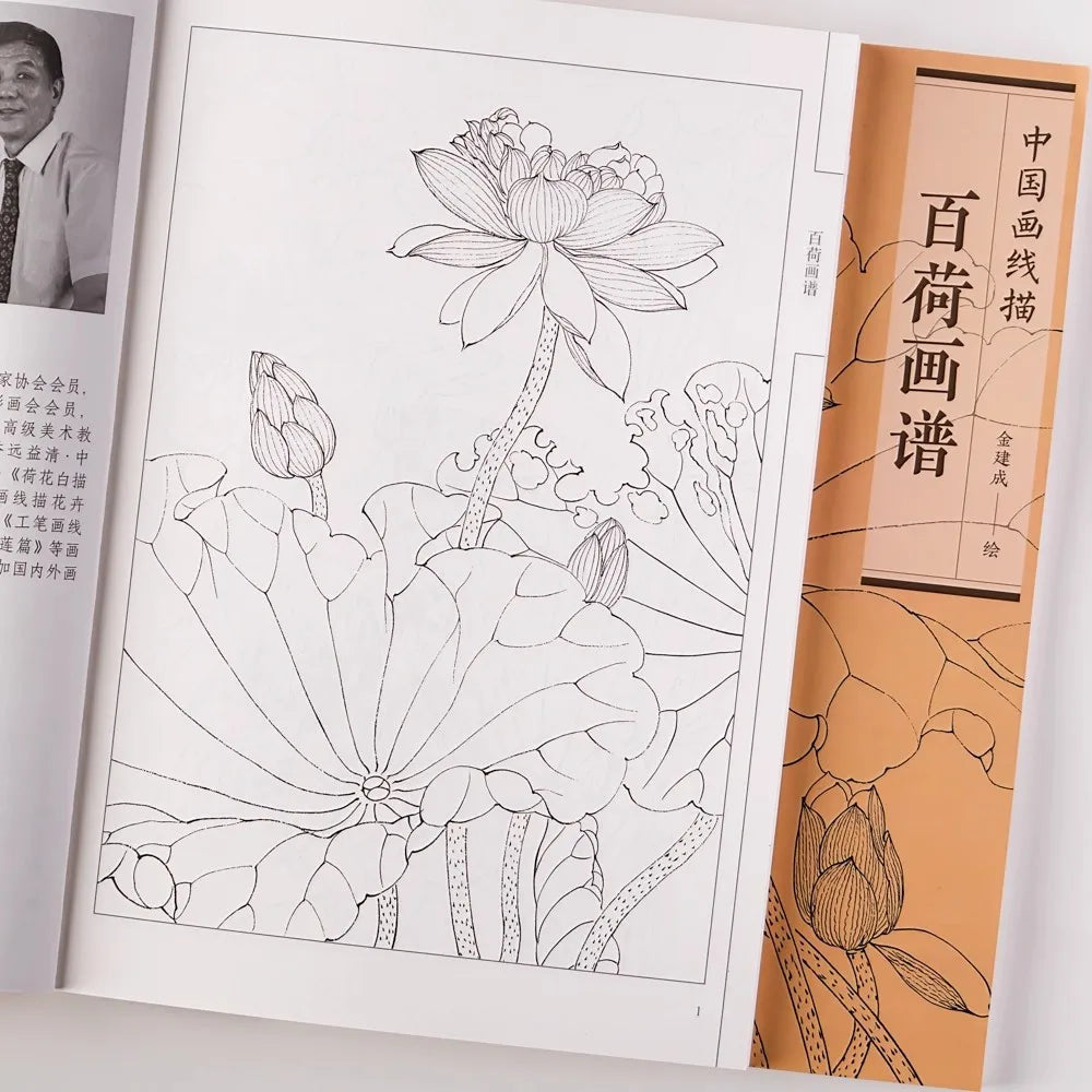 Baihe Painting Manual Coloring Book Easy Simple Designs Relaxation