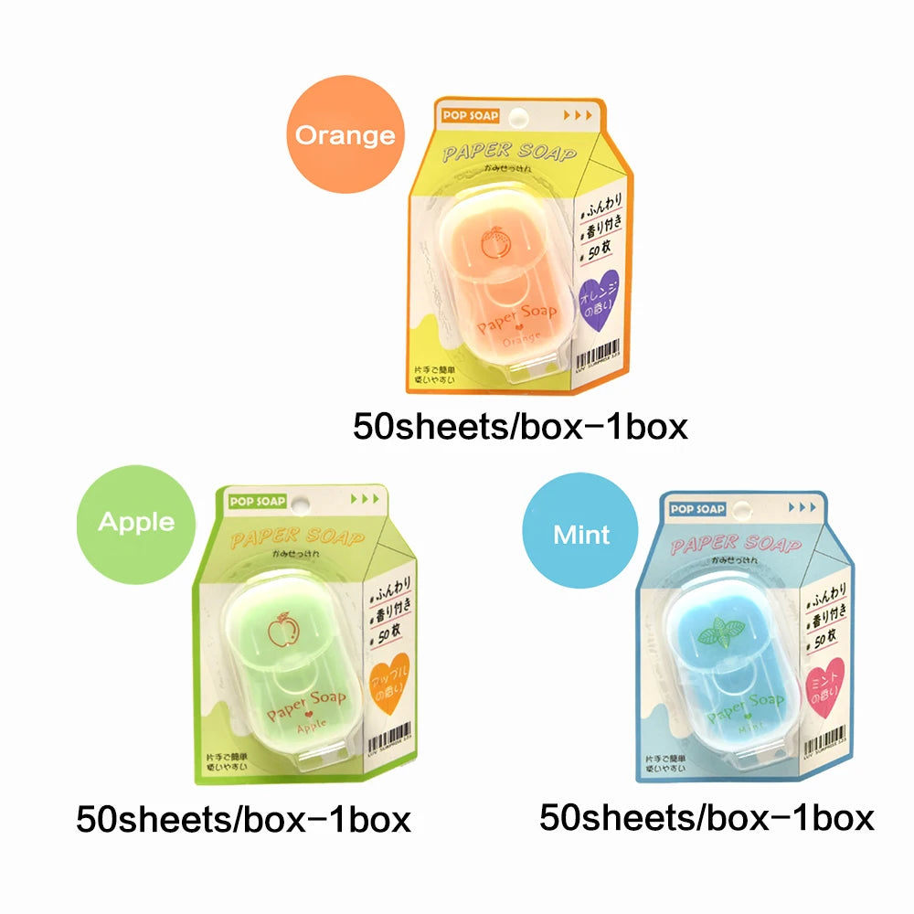 Portable Hand Soap Sheets for Travel | Dissolving Cleanser Wipes | Alcohol-Free | On-the-Go 50 sheets/box Peaceful Pleasures Health and Wellness 3 Flavors mix