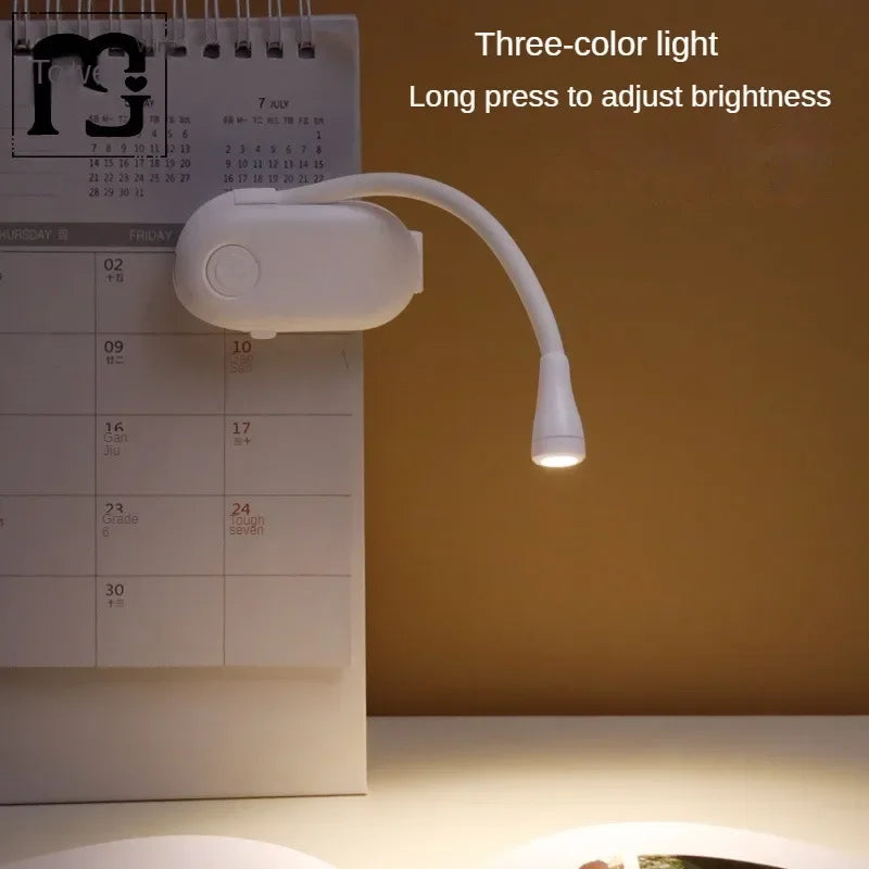USB Rechargeable Book Light | 3 Colors & Stepless Dimming LED