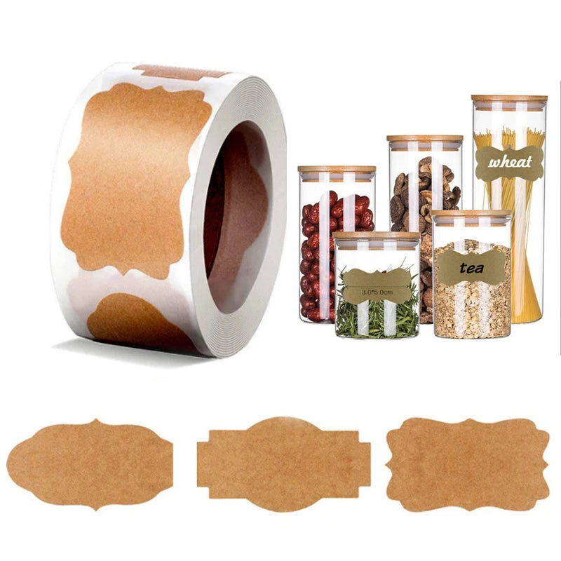 300 Stickers/Rolls/30x50mm Kraft Paper Blank Decorative Stickers Stickers Diy Stickers Baking Packaging Stickers Labels Peaceful Pleasures Health and Wellness