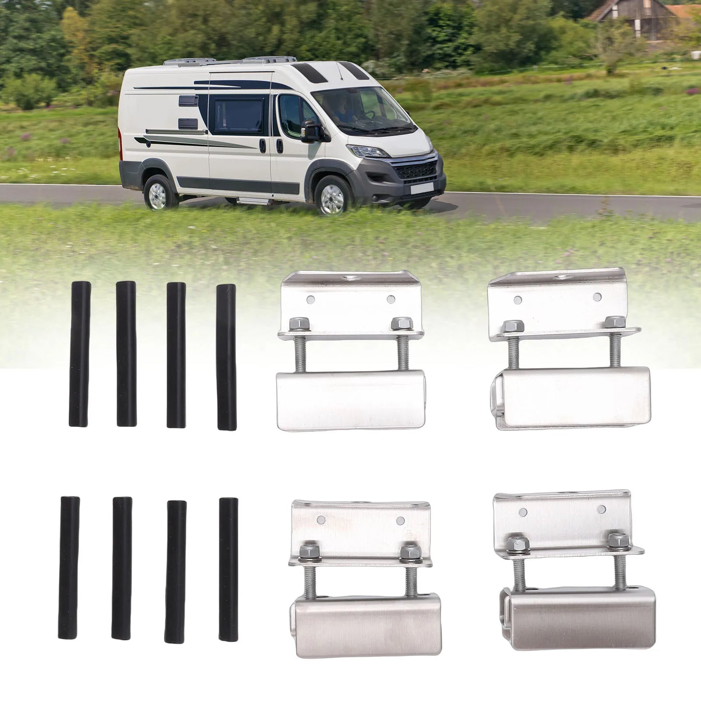 Stainless Steel Van Roof Rack Mount Kit – 4pcs No-Drill
