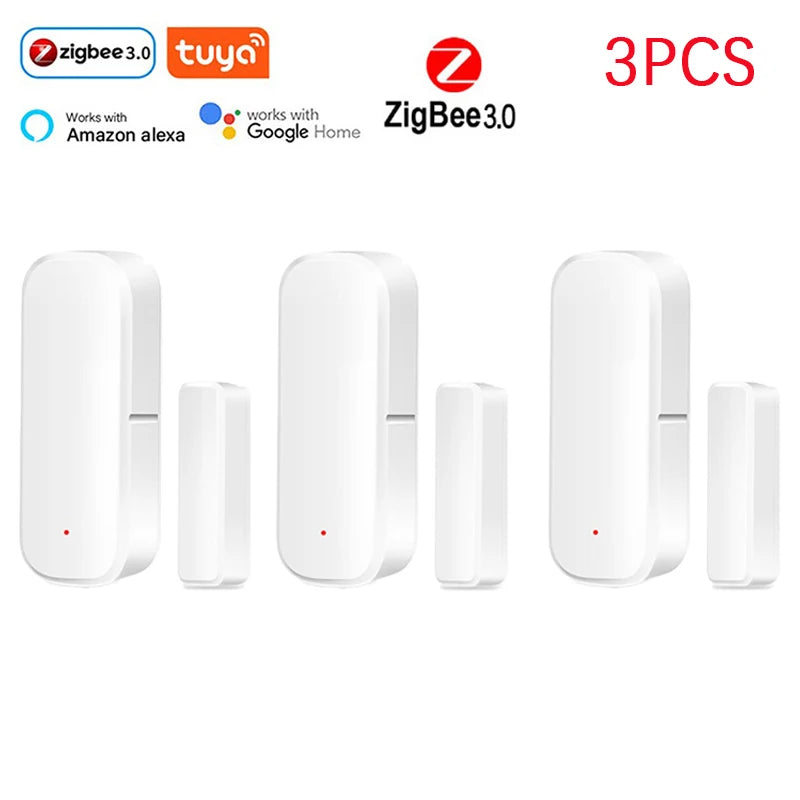 Tuya Zigbee Door Window Sensor Wireless Door Open Closed Detector Smart Home Alarm Security Protection for Home Assistant Peaceful Pleasures Health and Wellness 3pcs