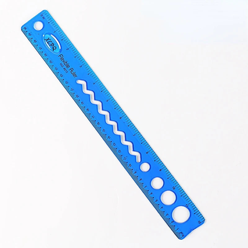 Flexible Multicolour Soft Ruler 30cm | Student Drawing Tool Flexible Ruler Peaceful Pleasures Health and Wellness Blue