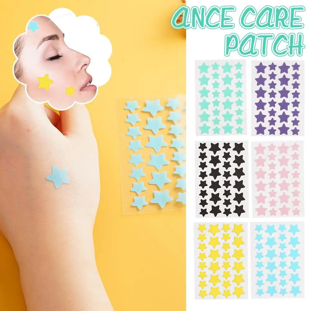 28-Piece Star-Shaped Acne Pimple Patches – Colorful & Invisible