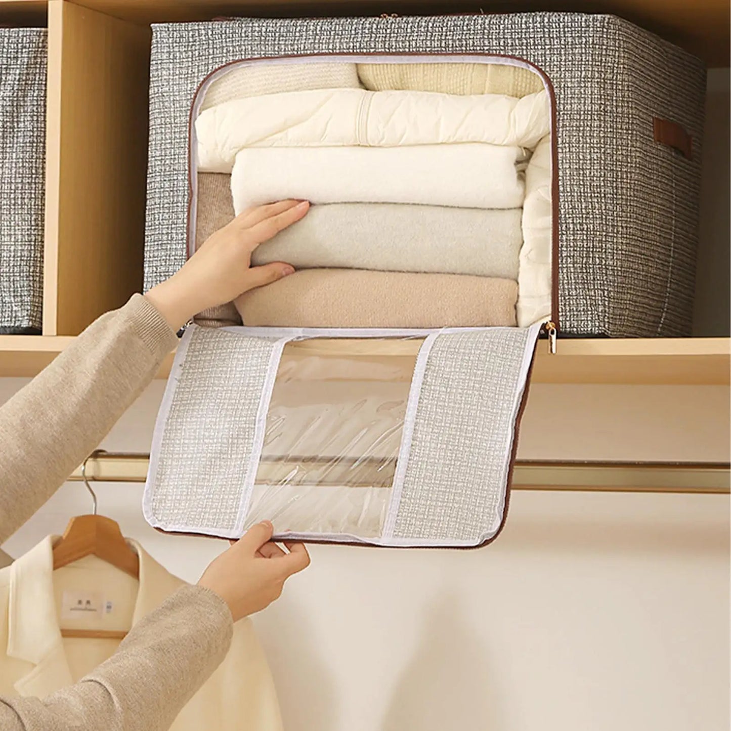 Foldable Clothes Storage Bags 24L/66L – Closet & Blanket Organizer