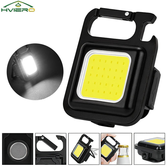 HVIERO COB Mini Keychain Flashlight | USB-C Rechargeable LED LED Keychain Flashlight Oasis Select