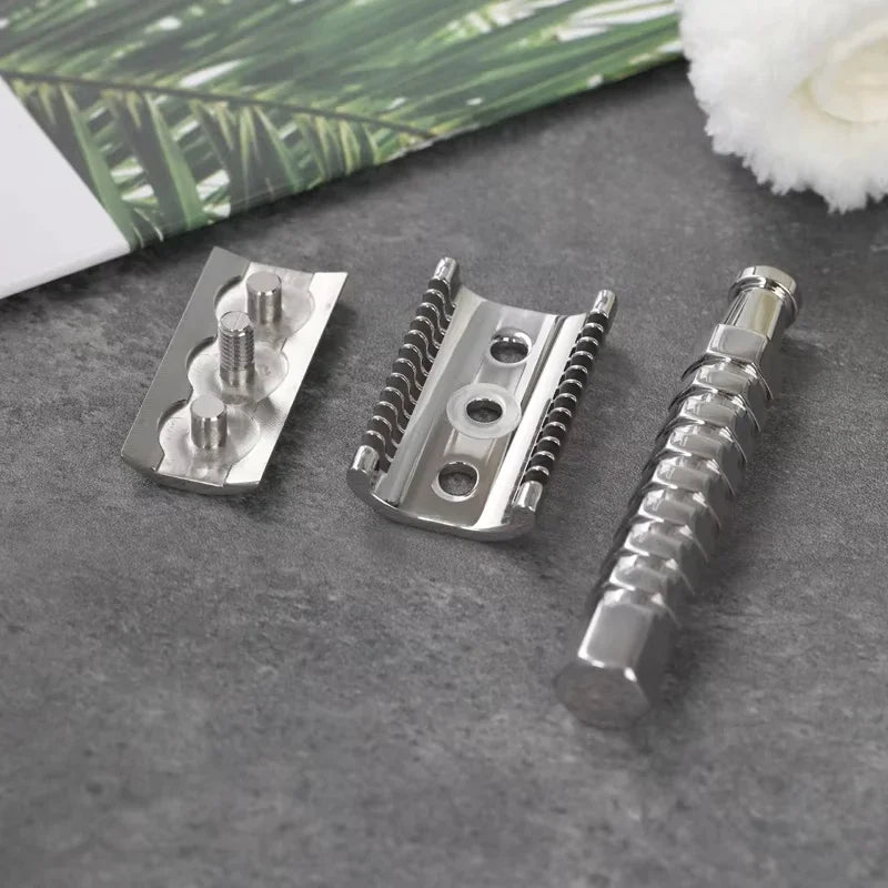 2026 Yaqi Duomo Stainless Steel Safety Razor 0.70mm Blade Gap for Smooth Shaving Comfortable Grip Classic Design Peaceful Pleasures Health and Wellness