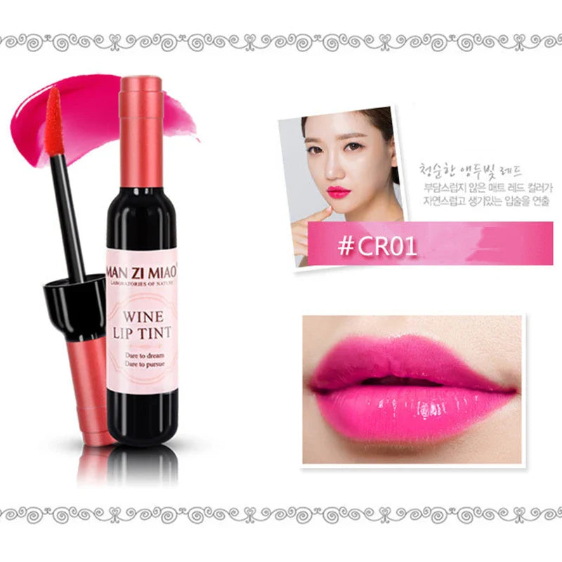 Wine Bottle Lip Gloss – Waterproof Long-Lasting Tint, 6 Colors