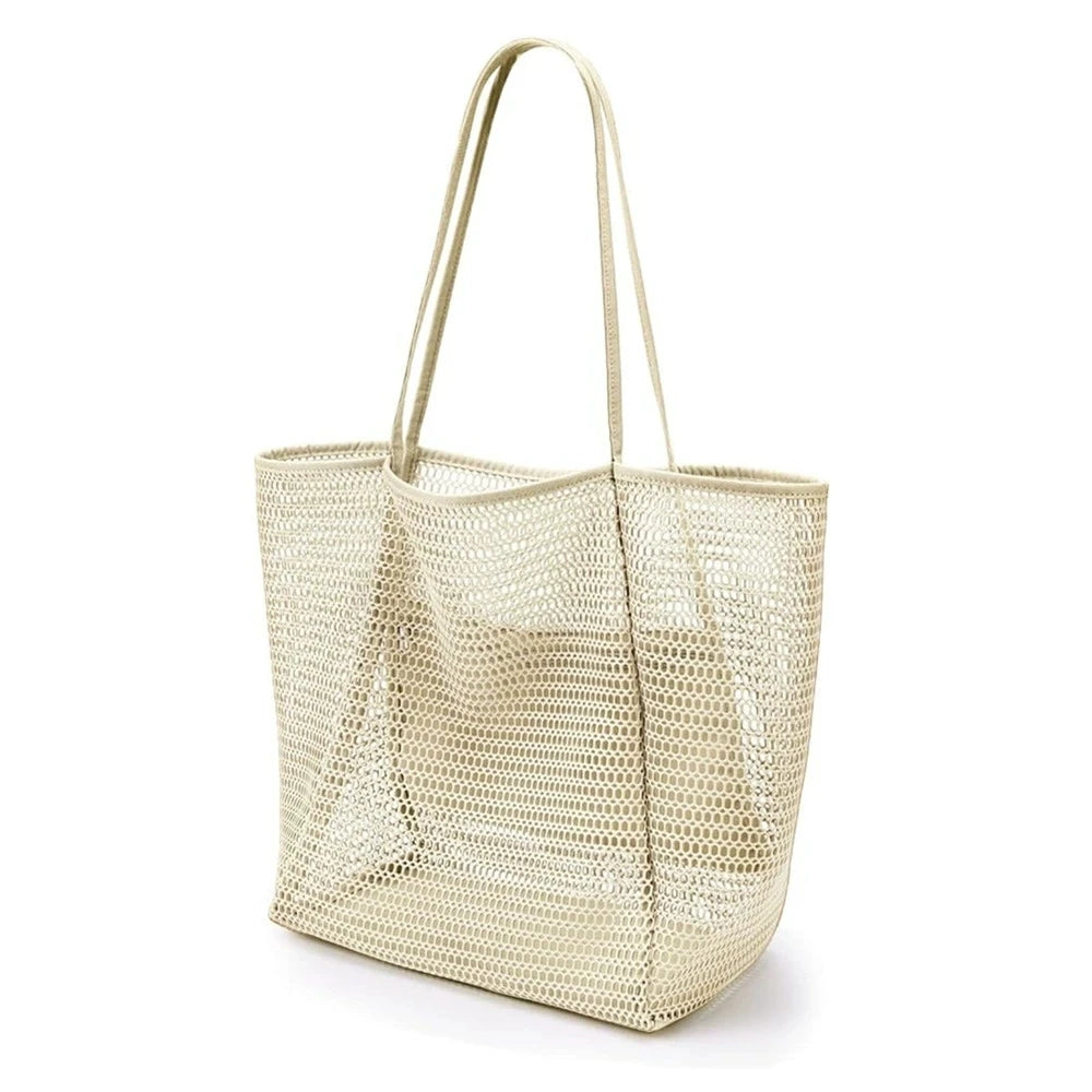 Large Foldable Mesh Beach Bag – Women's Shoulder Tote