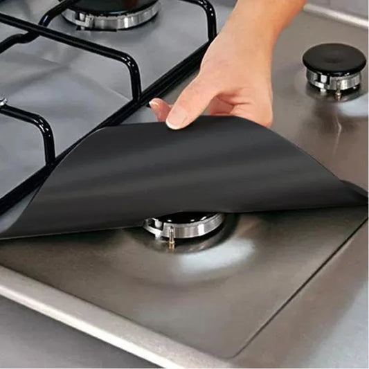 4Pcs Gas Stove Protectors Kitchen Reusable Burner Covers Mat Protector Cleaning Pad Liner Cover top gas stove protectors Peaceful Pleasures Health and Wellness