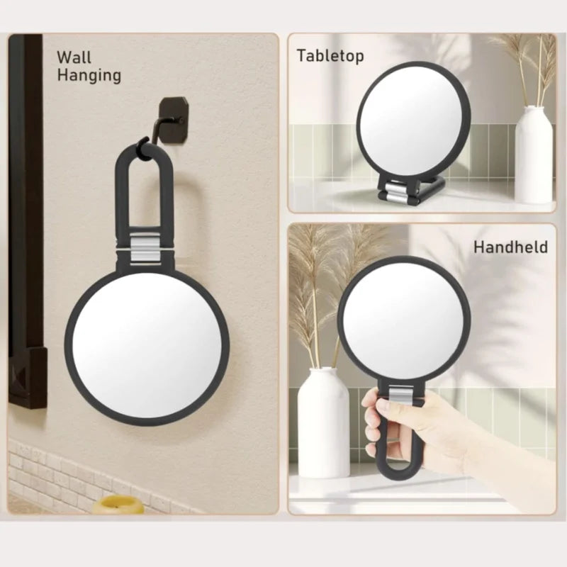 Magnifying Handheld Mirror Double Sided, 1 x 15x Magnification Hand Mirror, Travel Folding Stand Adjustable Dressing Table Peaceful Pleasures Health and Wellness