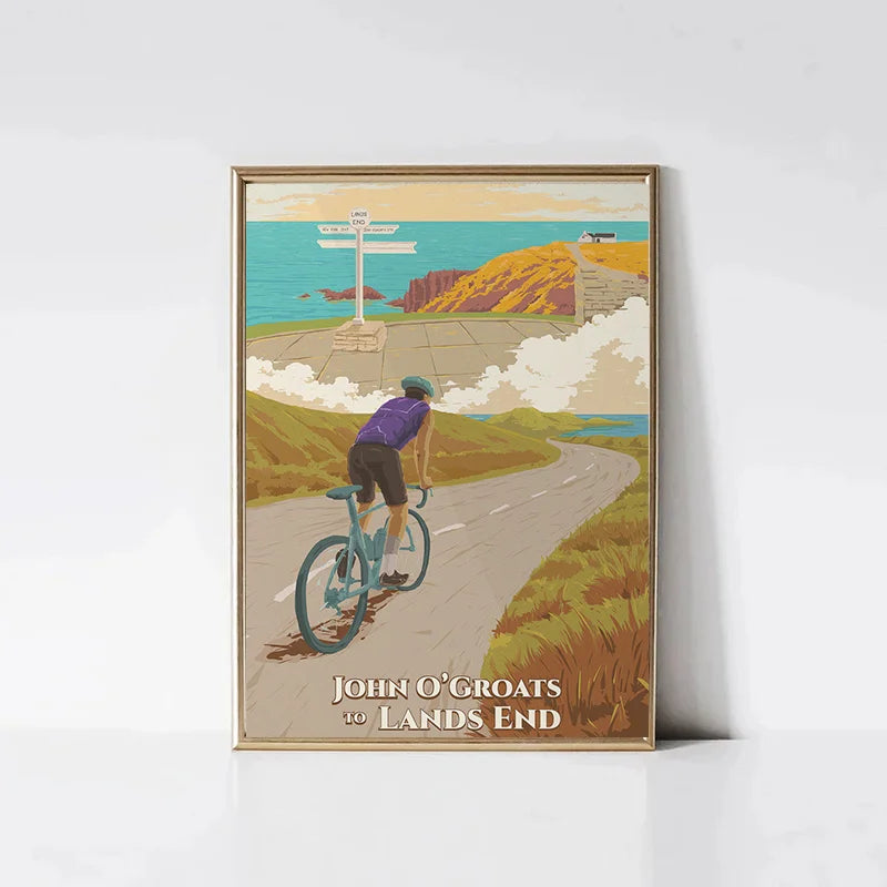 Hadrian's Cycleway Canvas Poster | Northumberland Cycling Wall Art