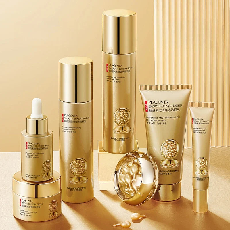 Placenta Essence 7-Piece Skincare Set – Hydrating & Nourishing