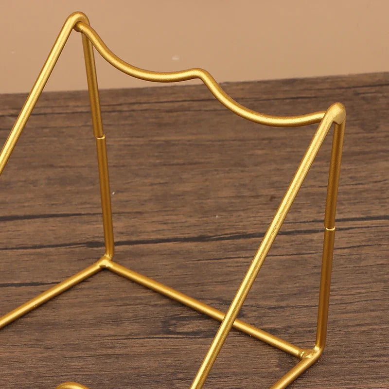 Countertop Wine Bottle Rack | Iron Display Stand Black & Gold