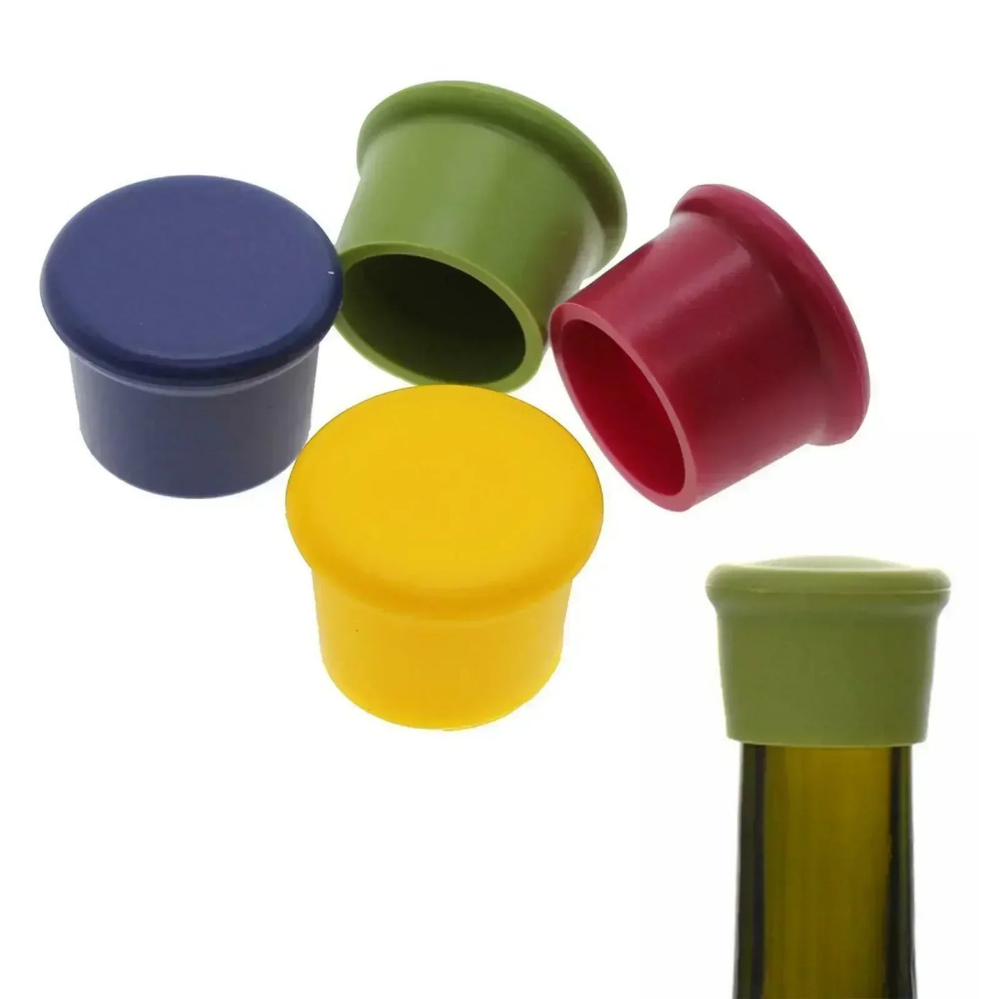 Food Home Flexible Bar Glass Stoper Grade Cocktail 5Pcs Accessories Cork Bottle Seal Drinkware Barware Durable Beer Kitchen Peaceful Pleasures Health and Wellness