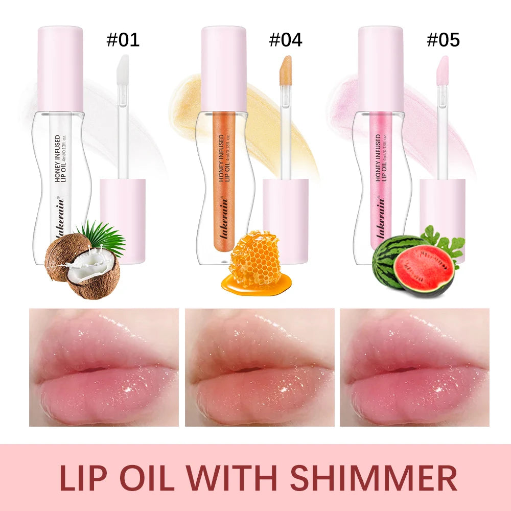 Crystal Fruit Honey Essence Lip Oil Sexy Plump Lip Jelly Strawberry Tinted Lip Liquid Waterproof Moisturize Oil Lipgloss Makeup Peaceful Pleasures Health and Wellness