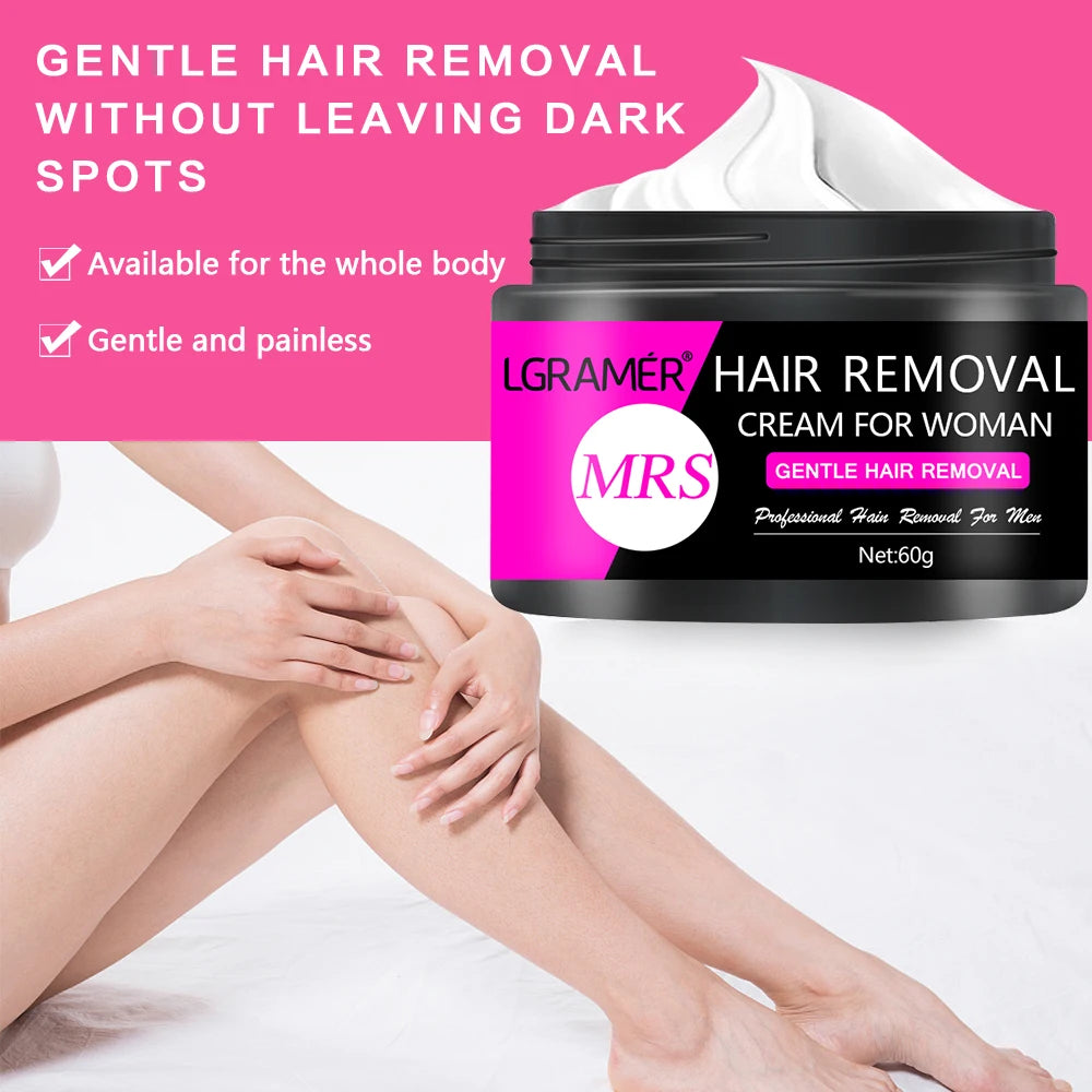 LGRAMER Painless Hair Removal Cream for Women – 60g