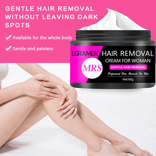 LGRAMER Painless Hair Removal Cream for Women – 60g Hair Removal Cream Peaceful Pleasures Health and Wellness