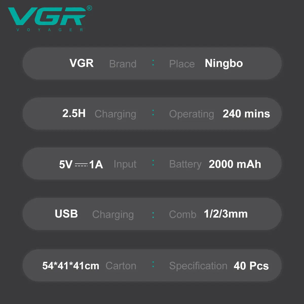 VGR Professional Electric Scissor 9000 RPM High end Hair Clipper Gradient Color Metal Body Carving Home Hair Trimmer V-906 Peaceful Pleasures Health and Wellness