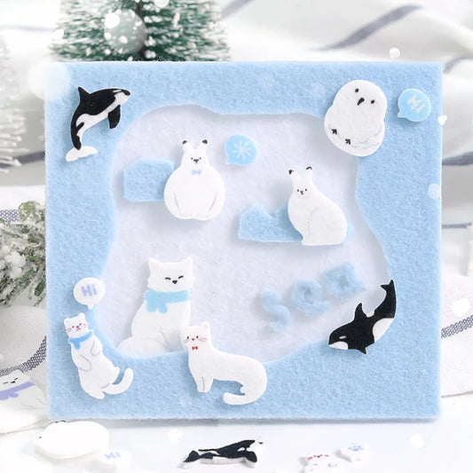 Felt Stickers Polar Letters Soft Cute Arctic Animal Patterns DIY Peaceful Pleasures Health and Wellness