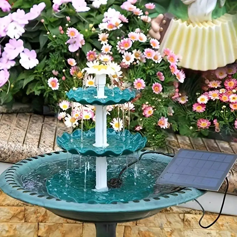 3-Tier Solar Bird Bath Fountain with 2.5W Pump | Garden Decor