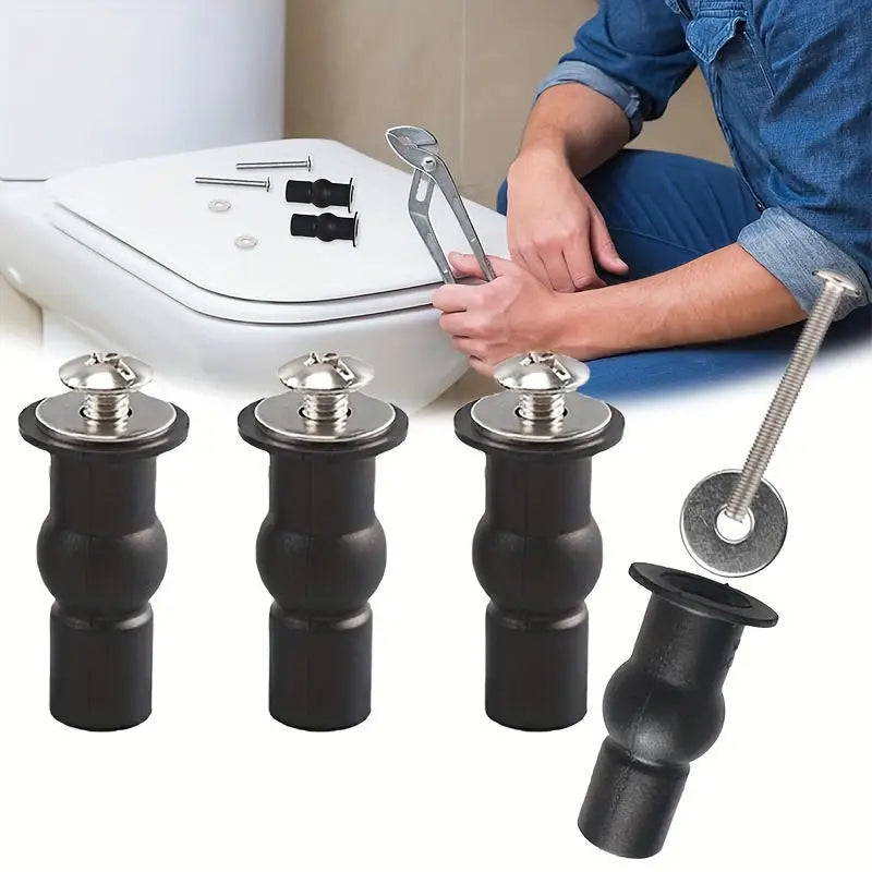 2/4Pcs M6 Toilet Seat Fixing Bolts Rubber Expansion Screws with Nuts for Bathroom Toilet Seat Installation Replacement Parts Peaceful Pleasures Health and Wellness