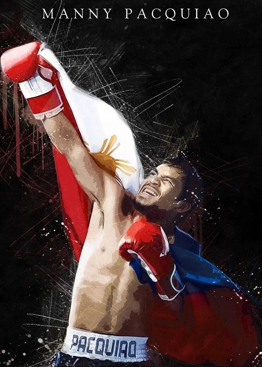 Modern Sports Aesthetics Wall Art Boxer Mike Tyson Manny Pacquiao HD Canvas Poster Prints Home Bedroom Living Room Decor Peaceful Pleasures Health and Wellness SKU-2 20x30cm Unframed