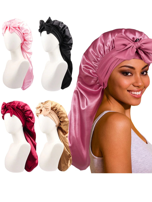 Satin Silk Sleep Bonnet for Women – Curly & Braided Hair Cap Satin Sleep Bonnet Peaceful Pleasures Health and Wellness