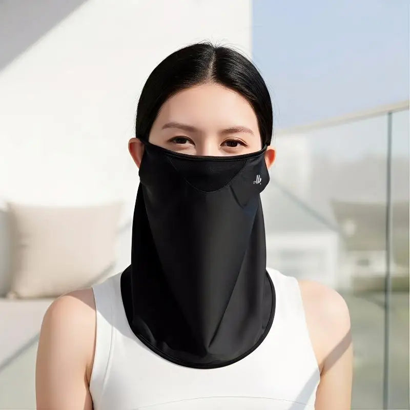 Ice Silk Women's Face & Neck UV Sun Cover – Lightweight Mask
