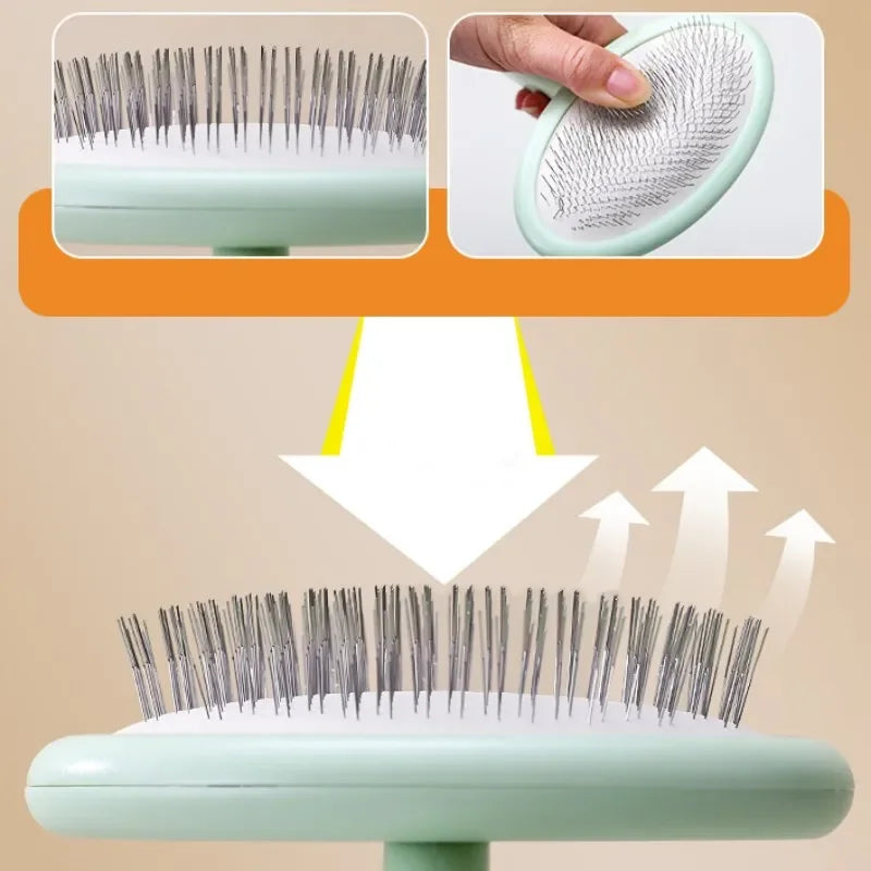 Stainless Steel Dog Grooming Comb | Detangling & Massage Brush