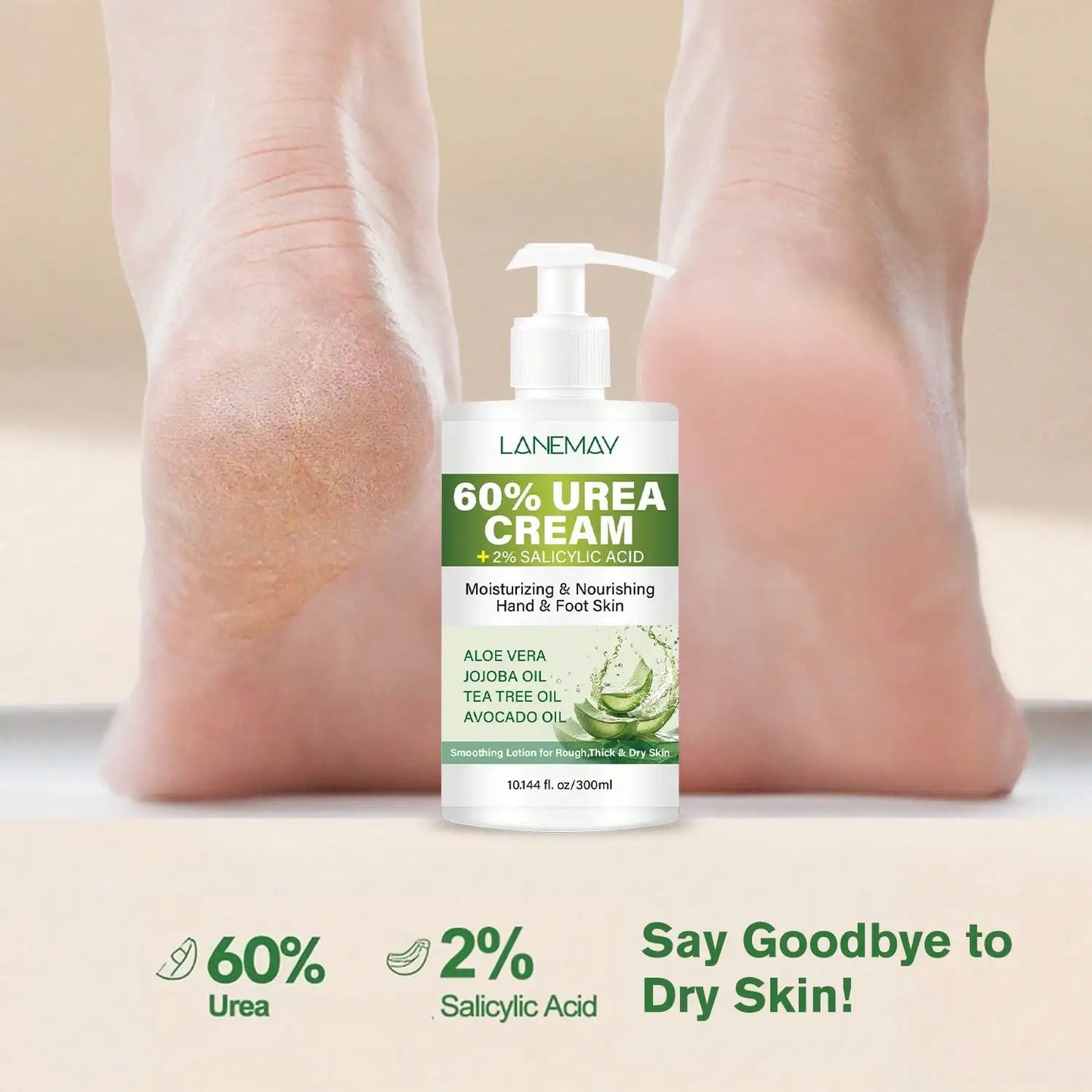 60% Urea Hand & Foot Cream – Deep Moisturizer 300ml