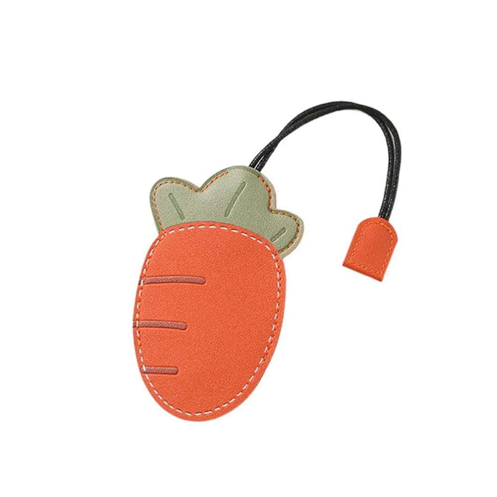 Creative Open Close Key Bag Pull Out Cartoon Cute Large Capacity Drawstring Universal Electric Vehicle Car Key Holder Daily Use Peaceful Pleasures Health and Wellness Carrot