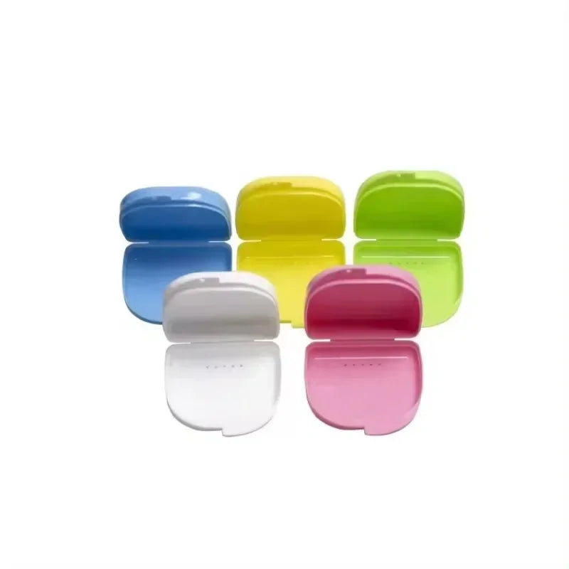 Retainer Case Mouth Guard Case Orthodontic Denture Storage Container Carabiner Hook Air Vent Holes Dental Teeth Retainer Box Peaceful Pleasures Health and Wellness