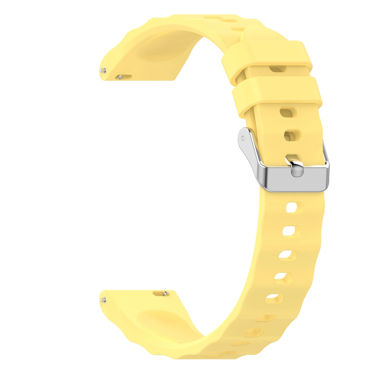 18mm Silicone Watch Band for Huawei GT4/GT5/GT6 & Garmin Peaceful Pleasures Health and Wellness YELLOW 18mm