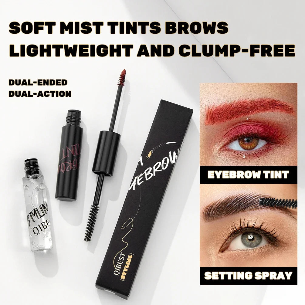 QIBEST Double-Ended Tinted Eyebrow Cream Mascara Waterproof And Sweat Proof Eyebrow Gel Soap Lasting Makeup Colorful Brow Cream Peaceful Pleasures Health and Wellness